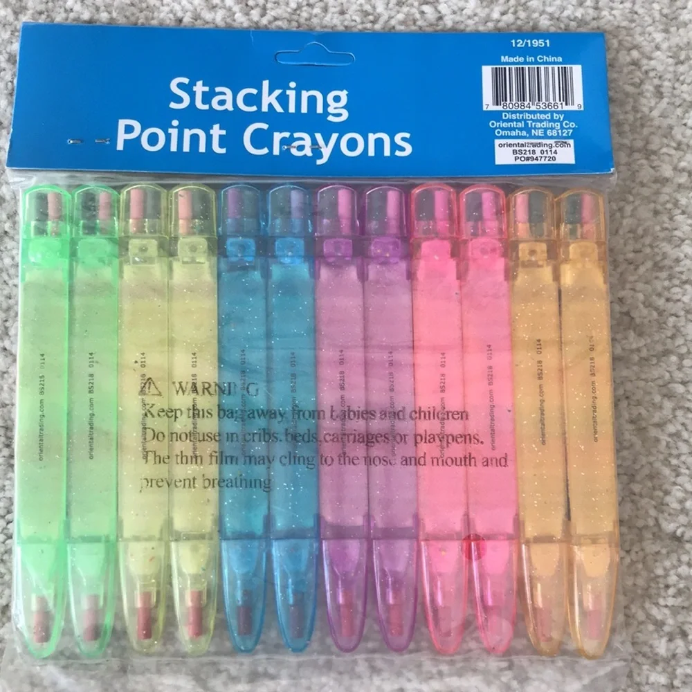 NEW Stacking Point Crayons 12 piece party favors